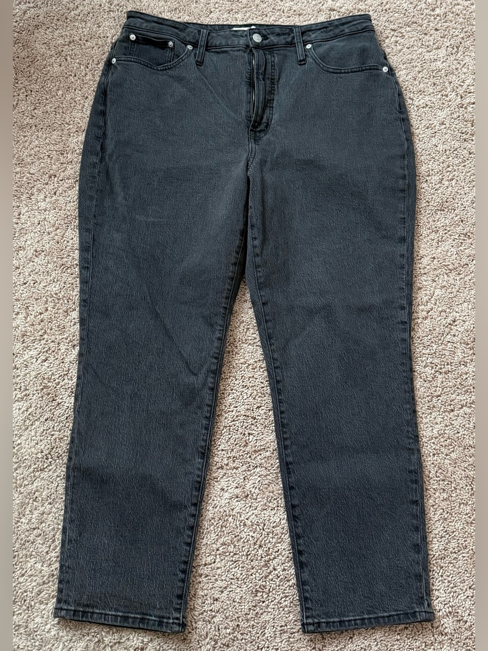 Madewell Curvy Perfect Vintage Jean Size 32 Lunar Wash Black Gray